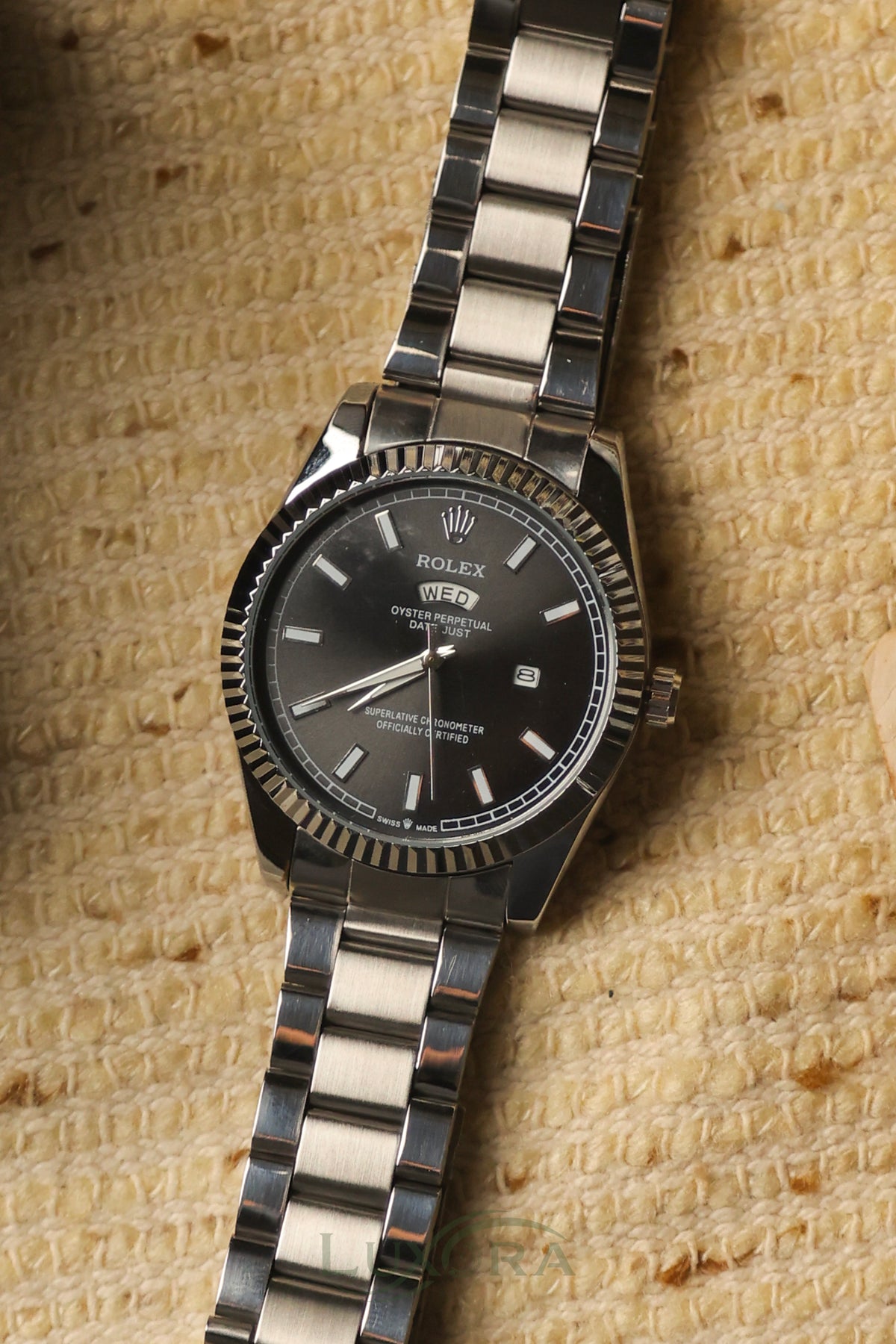 Rolex Silver Jublie Black Dial
