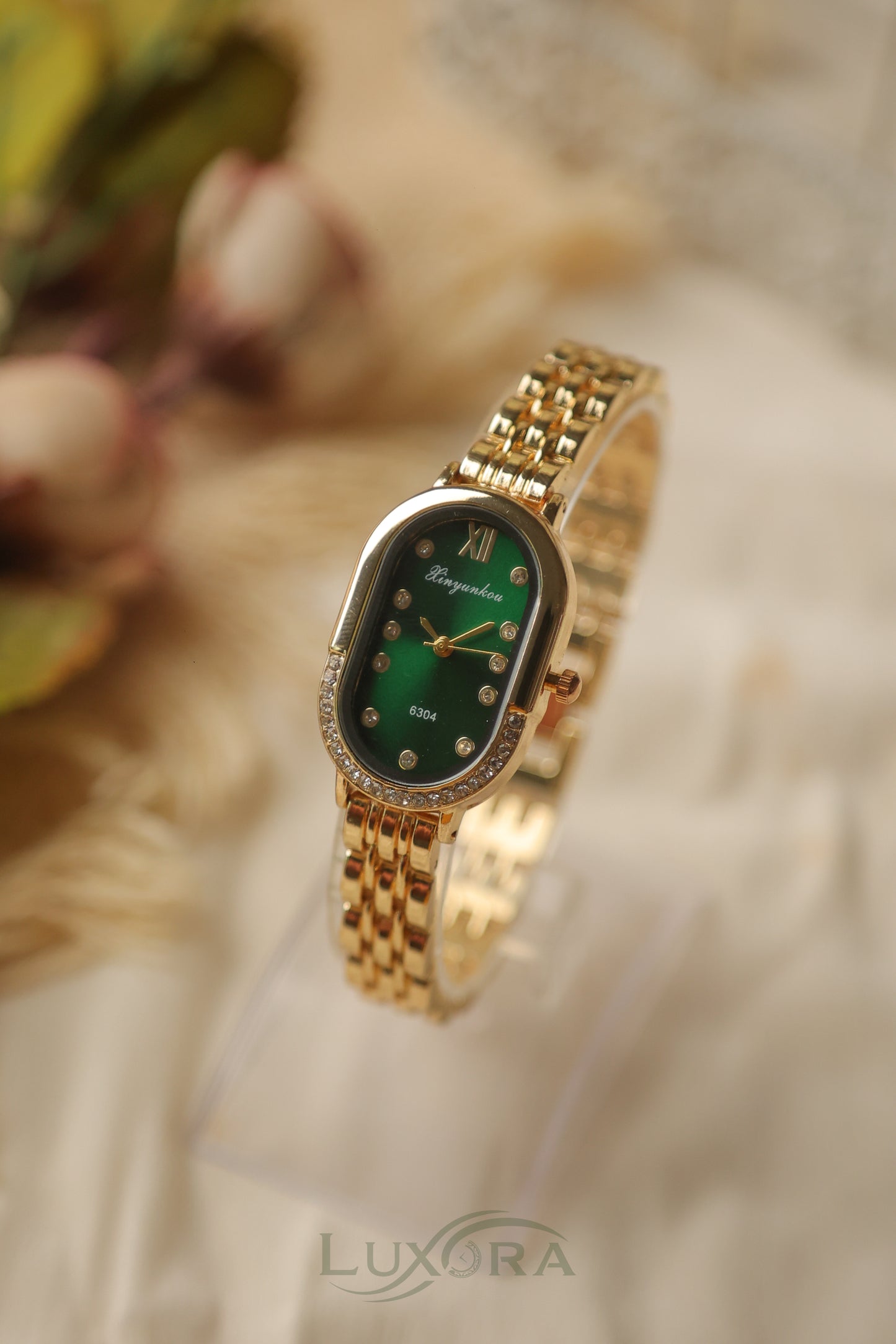 Xiny Oval Gold Green