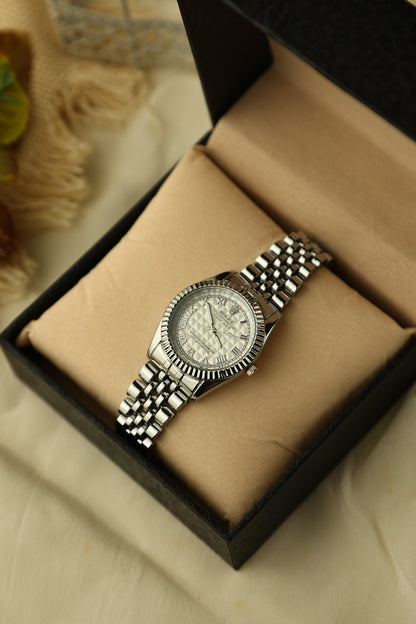 ROLEX OYSTER ROMAN SILVER