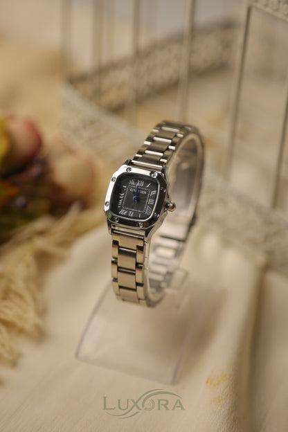 Cartier tank midnight silver