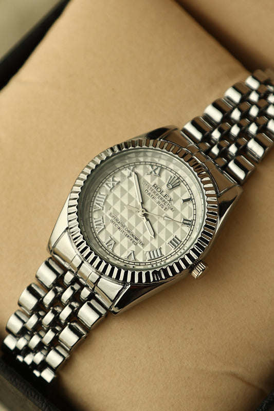 ROLEX OYSTER ROMAN SILVER