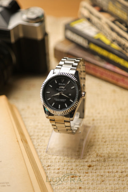 Rolex Silver Jublie Black Dial