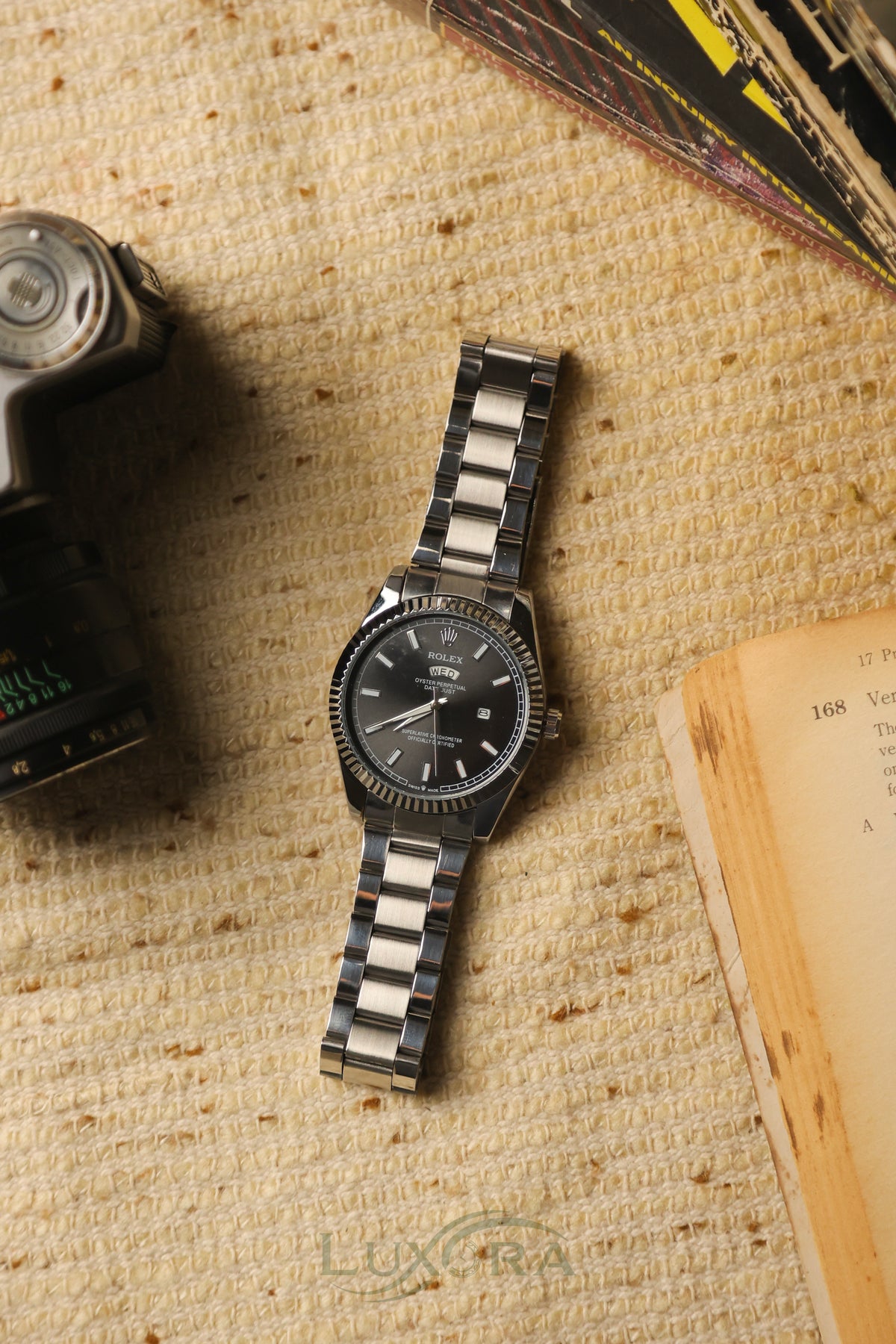 Rolex Silver Jublie Black Dial