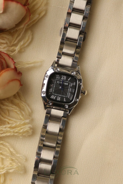 Cartier tank midnight silver