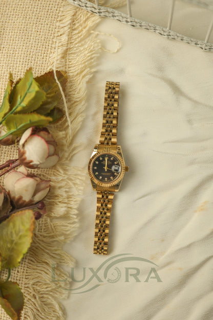 Rol-ex mini Gold black