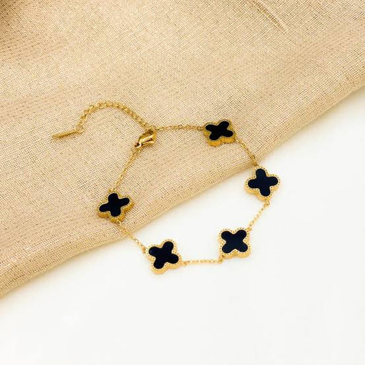 Four Leaf Clover Bracelet (black)