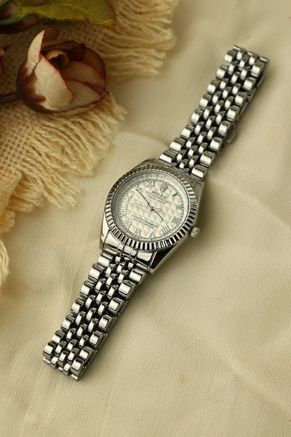 ROLEX OYSTER ROMAN SILVER