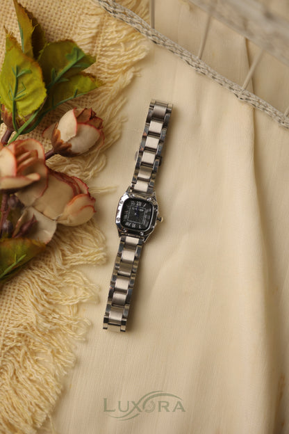 Cartier tank midnight silver
