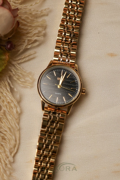 MiDi Gold Round ( Black dial )