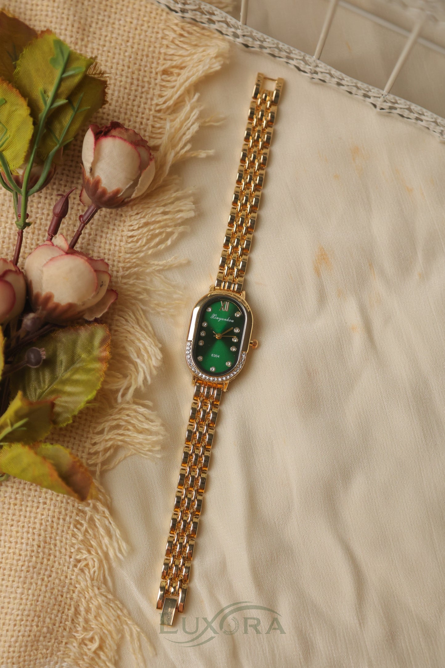 Xiny Oval Gold Green