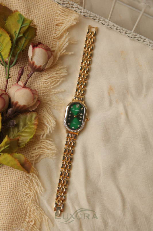Xiny Oval Gold Green